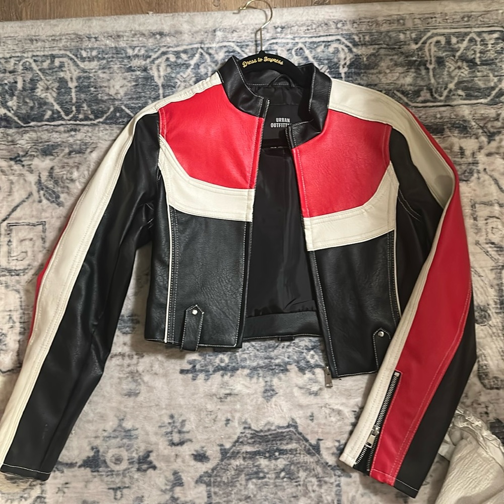 Red and black motorcycle jacket